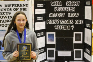 Marshall County Schools Science Fair overall winner Tapanga Antill, 6th grader at Sherrard Middle School.