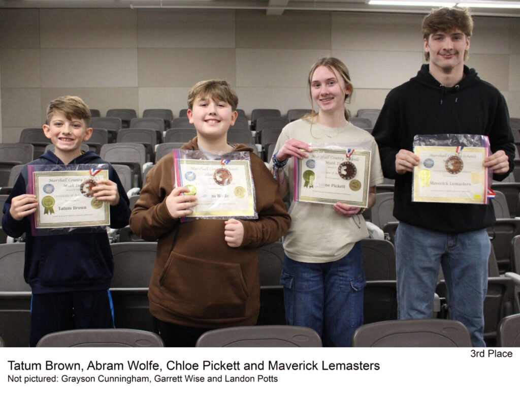 2025 3rd Place Marshall County Math Field Day Winners